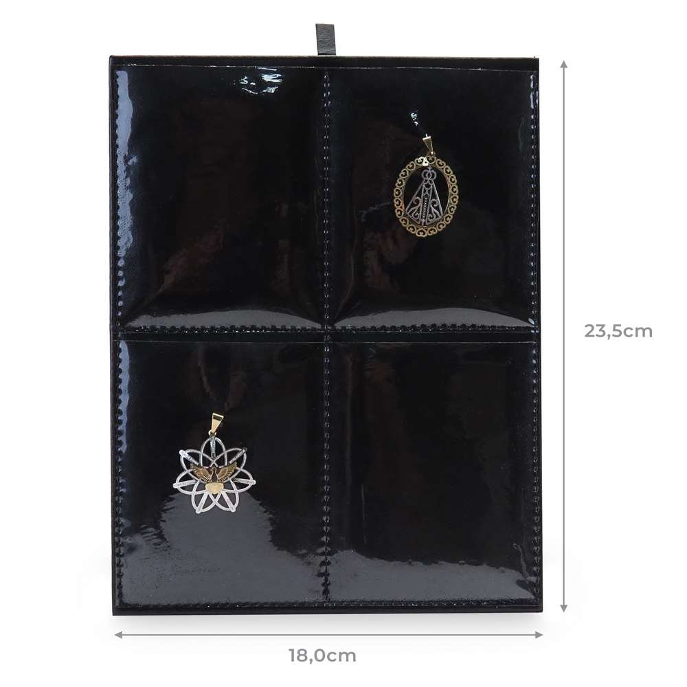 Placa Pequena Expositora para Pingentes - 18x23,5 cm. Vinil Vinil Helene Preto