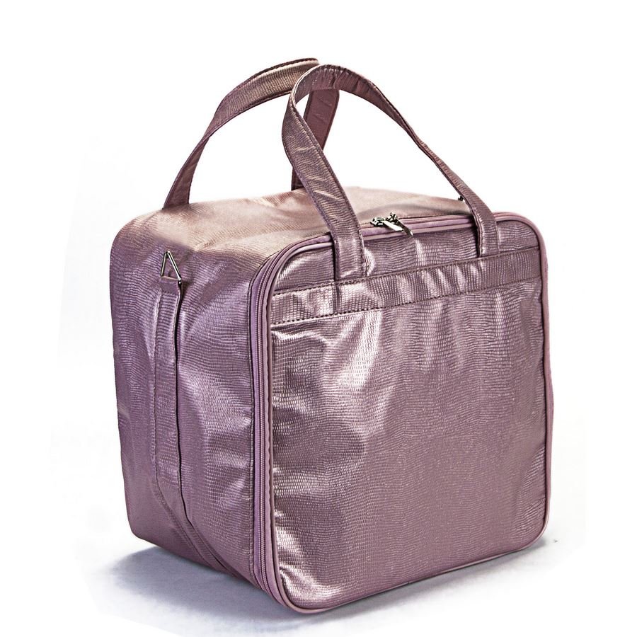 Bolsa 8 Bandejas para Joias - 21x29 cm Reptil Rosê Metalizado