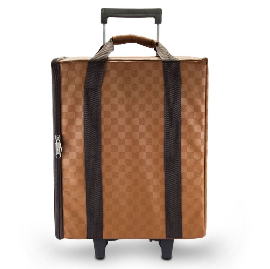 Mala Rígida para Transporte de Joias - 24x34x45 cm. Quadriculado Marrom 