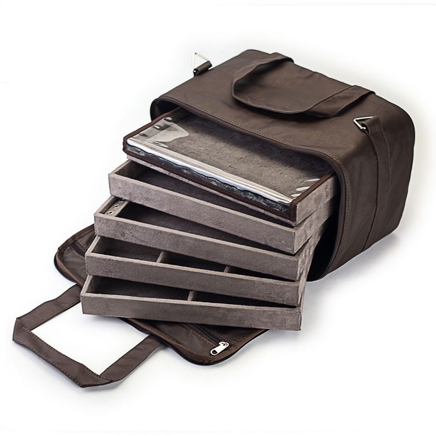 Kit PRIME Bolsa com 5 Bandejas Mistas 18x28,5x3,3cm Bolsa Dunny Coffe - Bandeja Suede Marrom