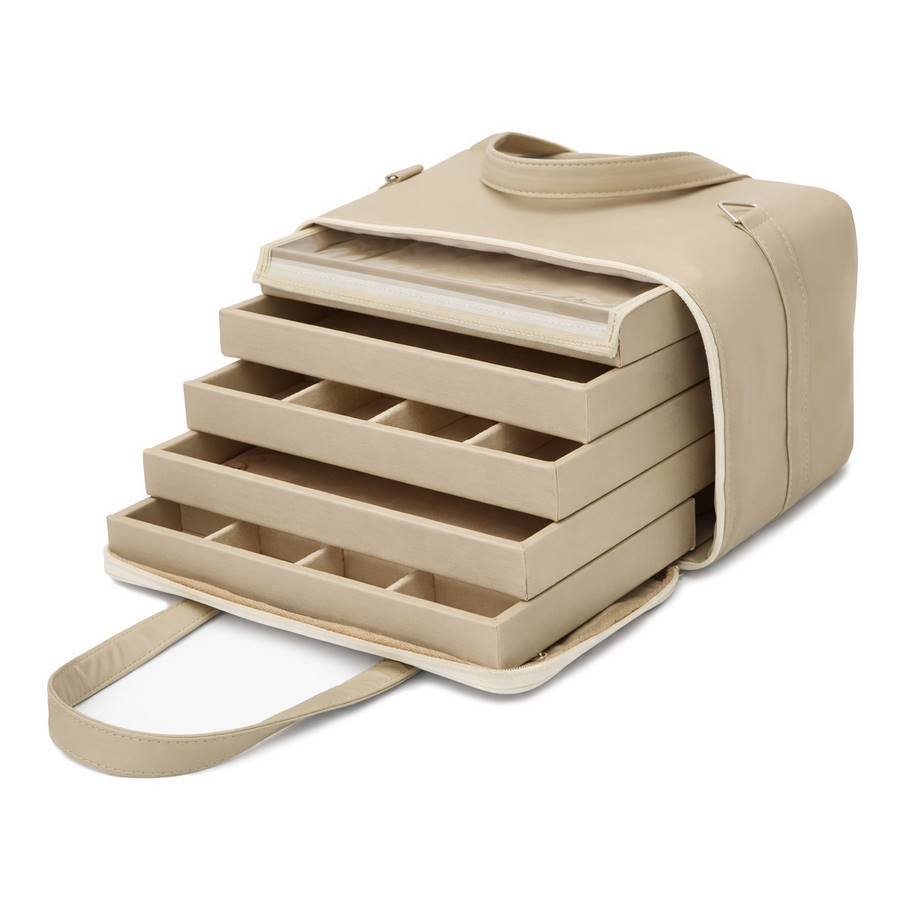 Kit PRIME Bolsa com 5 Bandejas Mistas 18x28,5x3,3cm Bolsa Dunny Champagne - Bandeja Suede Bege