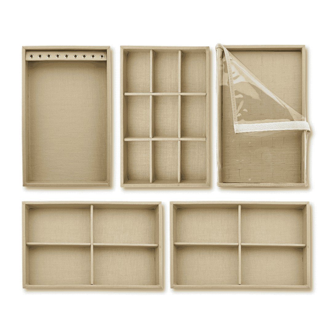 Kit PRIME Bolsa com 5 Bandejas Mistas 18x28,5x3,3cm Bolsa Verde - Bandeja Dunny Champagne