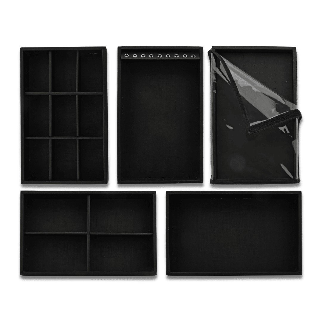 Bolsa para Bandejas de Jóias - 18x28,5x3,3 cm Bolsa Rodes Preto -Bandeja Dunny Preto