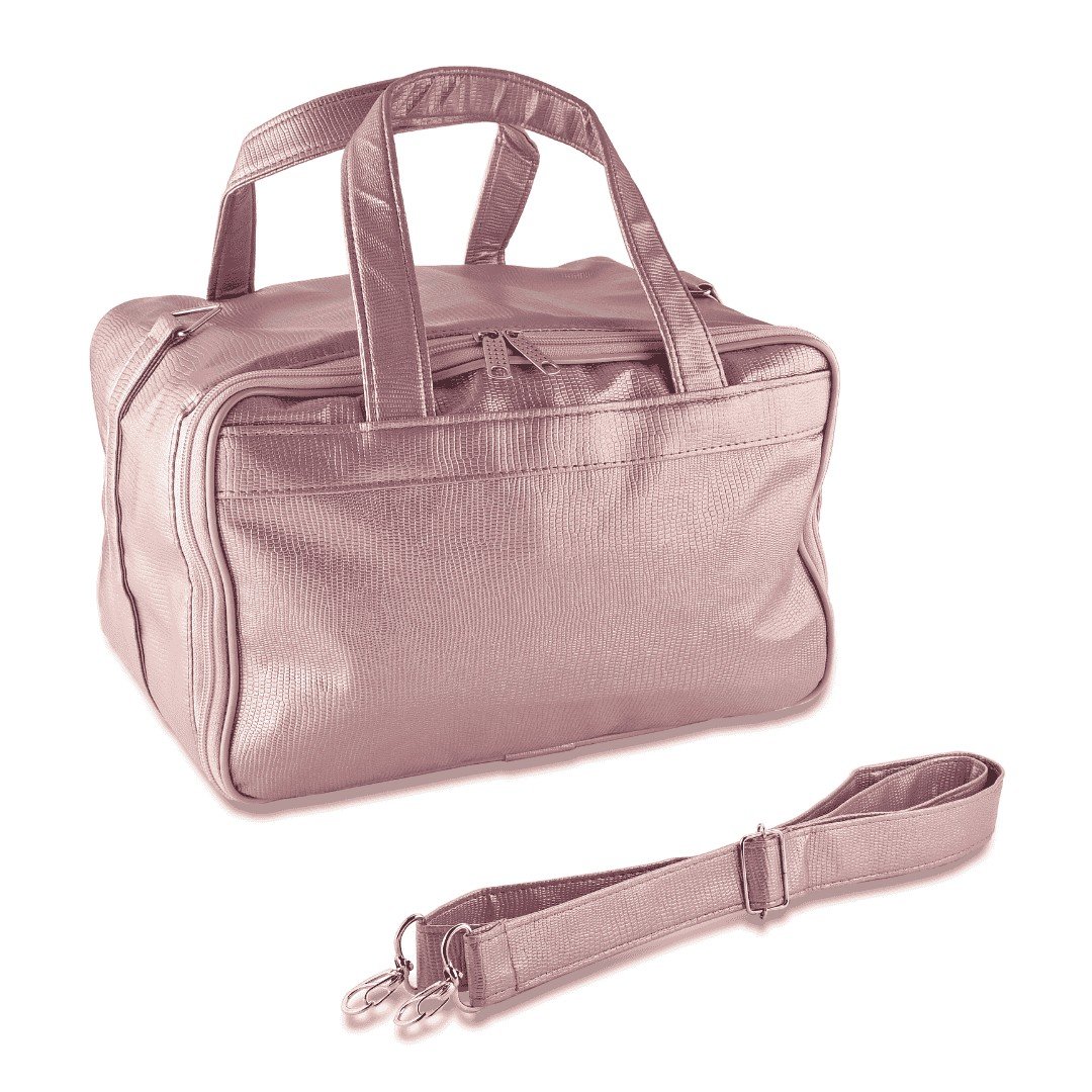 Bolsa para Bandejas de Jóias - 18x28,5x3,3 cm Bolsa Reptil Rosê Metalizado - Bandeja Dunny Rosa Cha