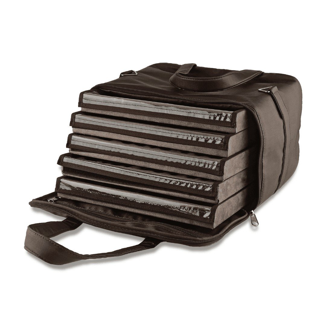 Kit PRIME 5 Bandejas c/Tampa Transparente 21,5x29,5x3,3 cm Bolsa Dunny Coffe - Bandeja Suede Marrom