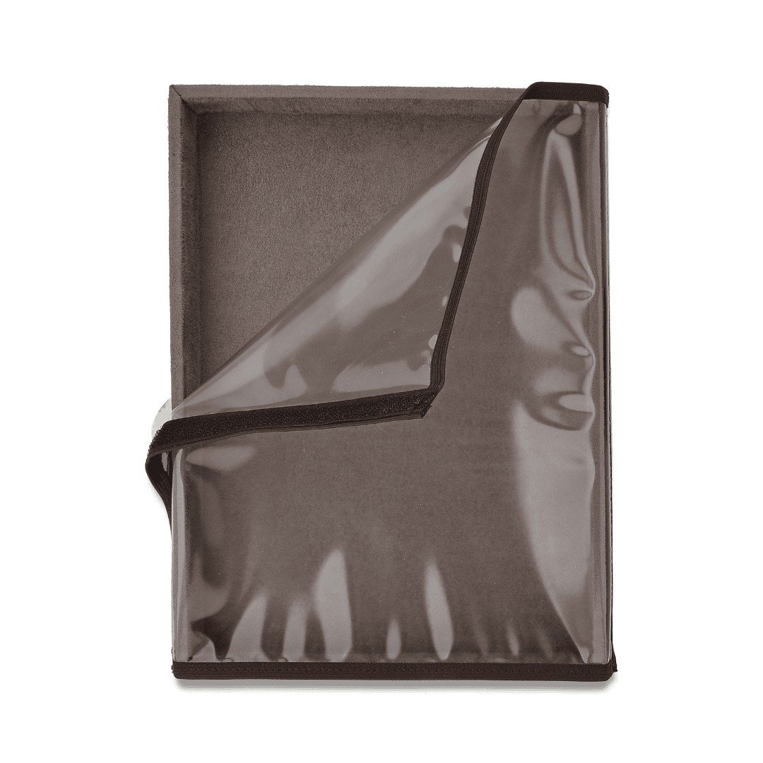 Kit PRIME 5 Bandejas c/Tampa Transparente 21,5x29,5x3,3 cm Bolsa Dunny Coffe - Bandeja Suede Marrom