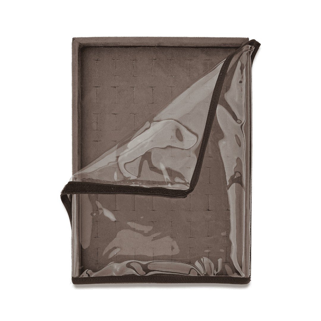 Kit PRIME 5 Bandejas c/Tampa Transparente 21,5x29,5x3,3 cm Bolsa Dunny Coffe - Bandeja Suede Marrom