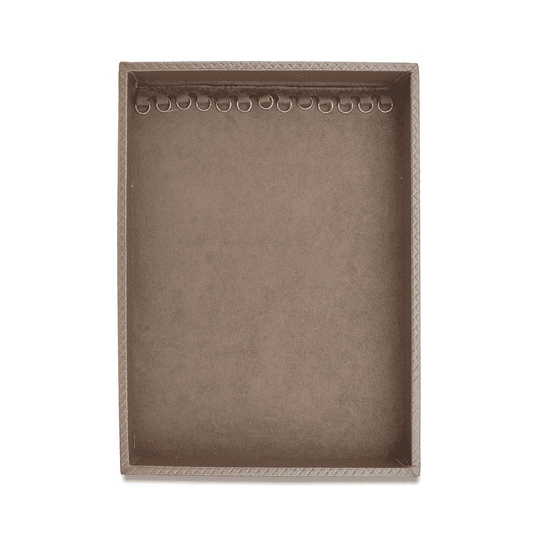 Kit Bandejas Expositoras + Bolsa para Joias - 21,5x29,5x3 cm Bolsa Rodes Capuccino - Bandeja Suede Marrom