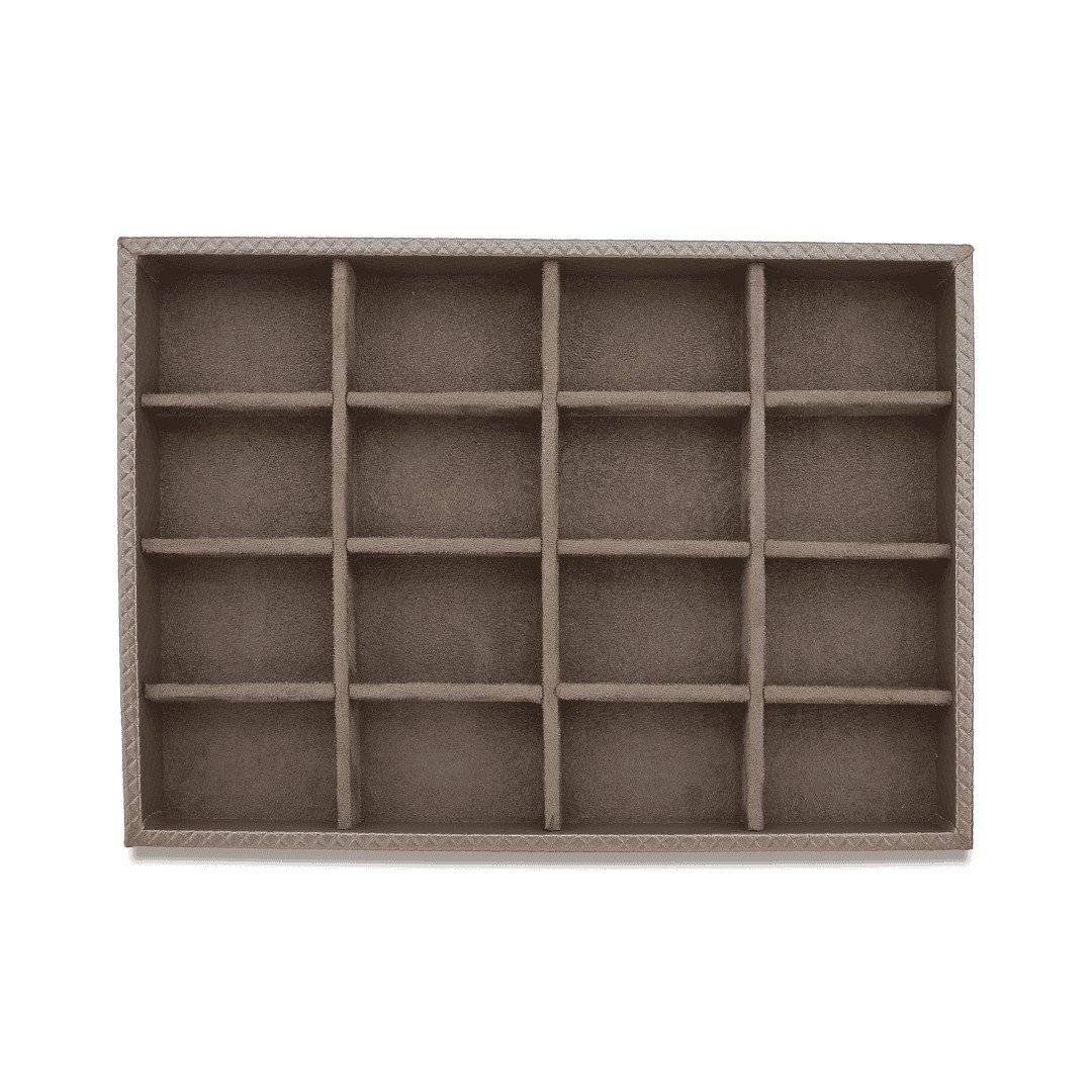 Kit Bandejas Expositoras + Bolsa para Joias - 21,5x29,5x3 cm Bolsa Rodes Capuccino - Bandeja Suede Marrom