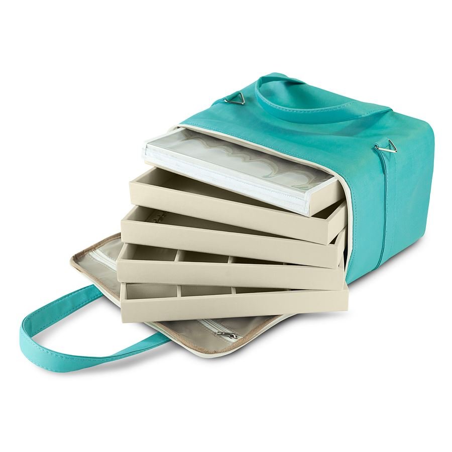 Kit Bandejas Expositoras + Bolsa para Joias - 21,5x29,5x3 cm Bolsa Verde - Bandeja Dunny Champagne