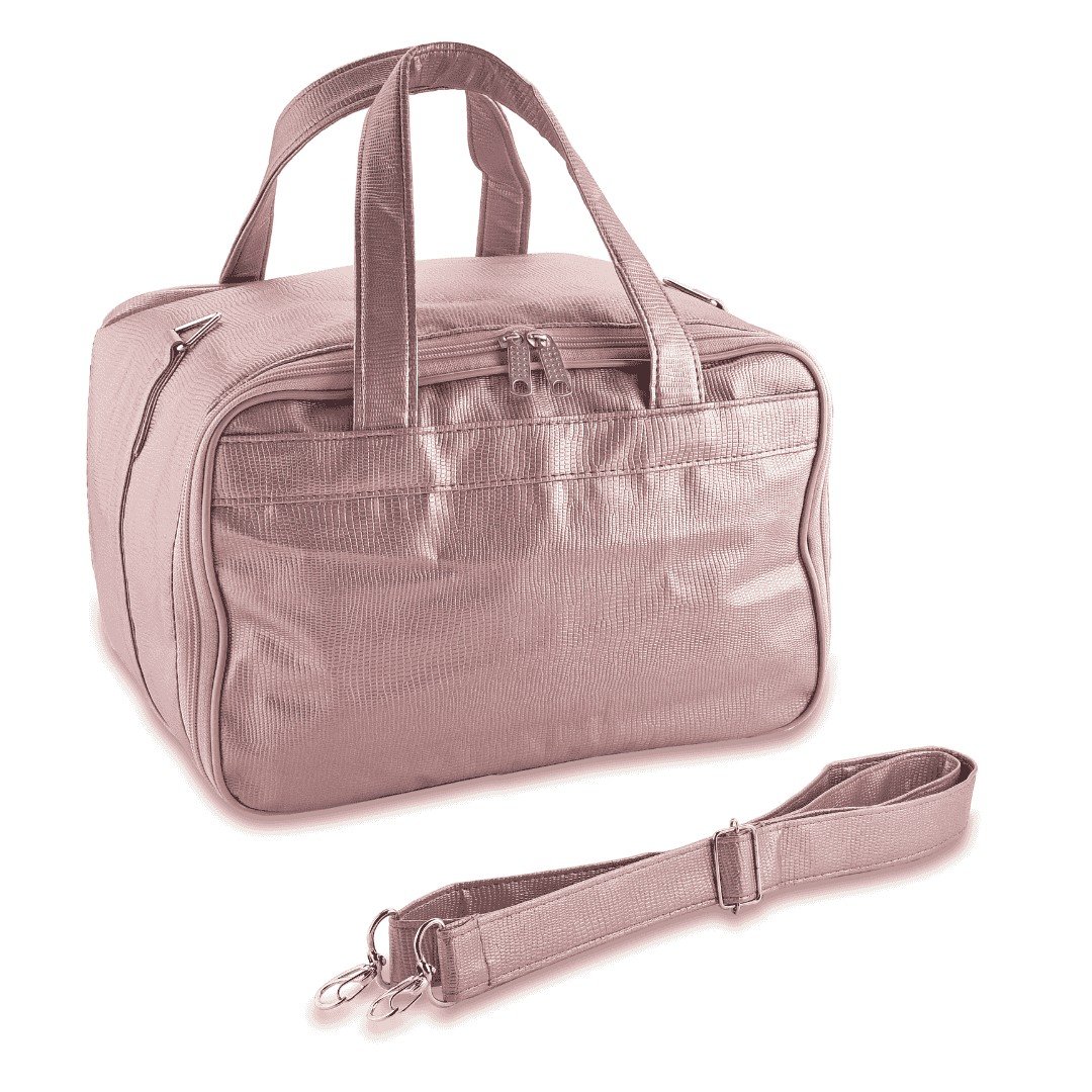 Kit Bandejas Expositoras + Bolsa para Joias - 21,5x29,5x3 cm Bolsa Reptil Rosa Blush - Bandeja Dunny Rosa Cha