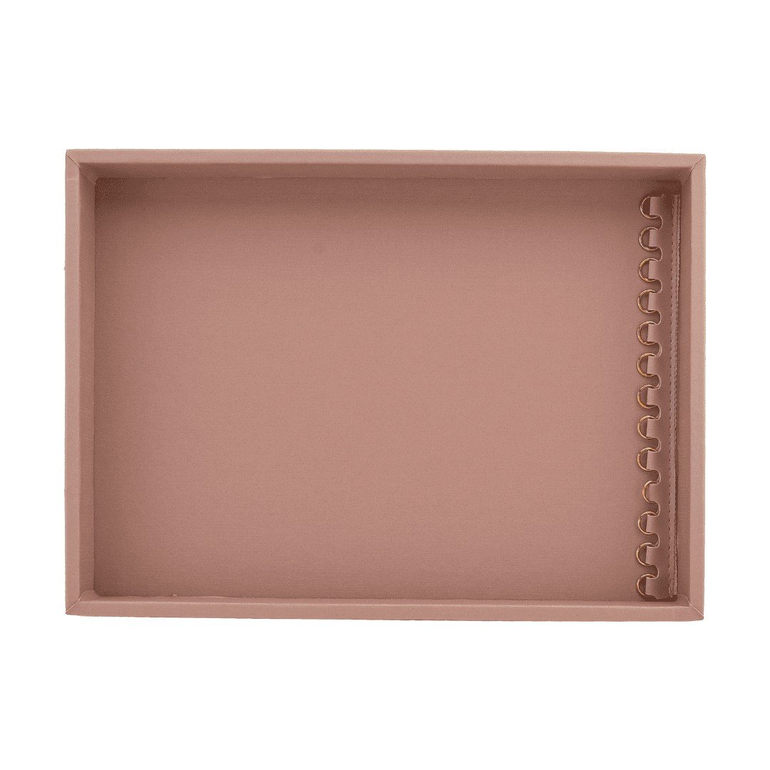 Kit Bandejas Expositoras + Bolsa para Joias - 21,5x29,5x3 cm Bolsa Reptil Rosa Blush - Bandeja Dunny Rosa Cha