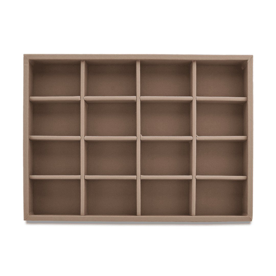 Kit Bandejas Expositoras + Bolsa para Joias - 21,5x29,5x3 cm Bolsa Rodes Capuccino -Bandeja Dunny Capuccino