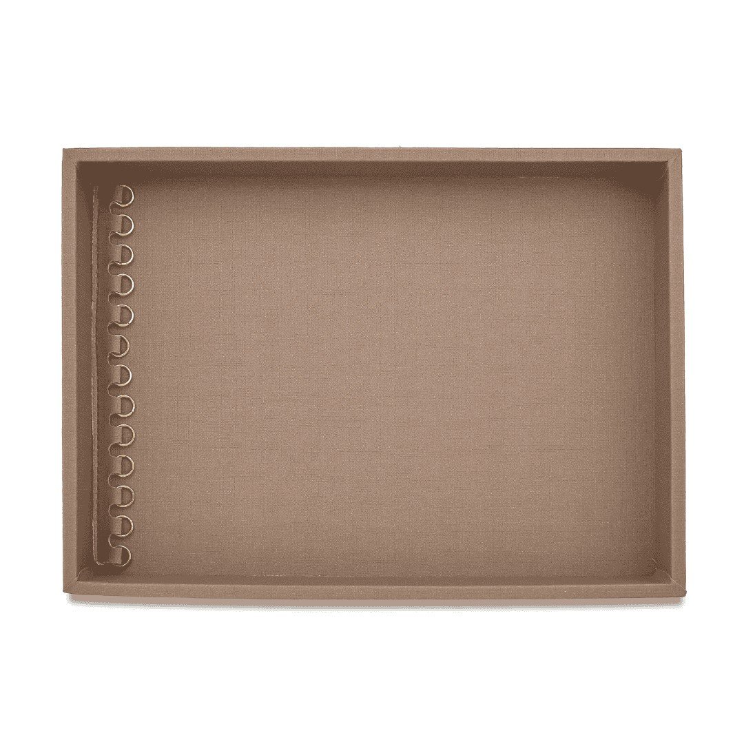 Kit Bandejas Expositoras + Bolsa para Joias - 21,5x29,5x3 cm Bolsa Rodes Capuccino -Bandeja Dunny Capuccino