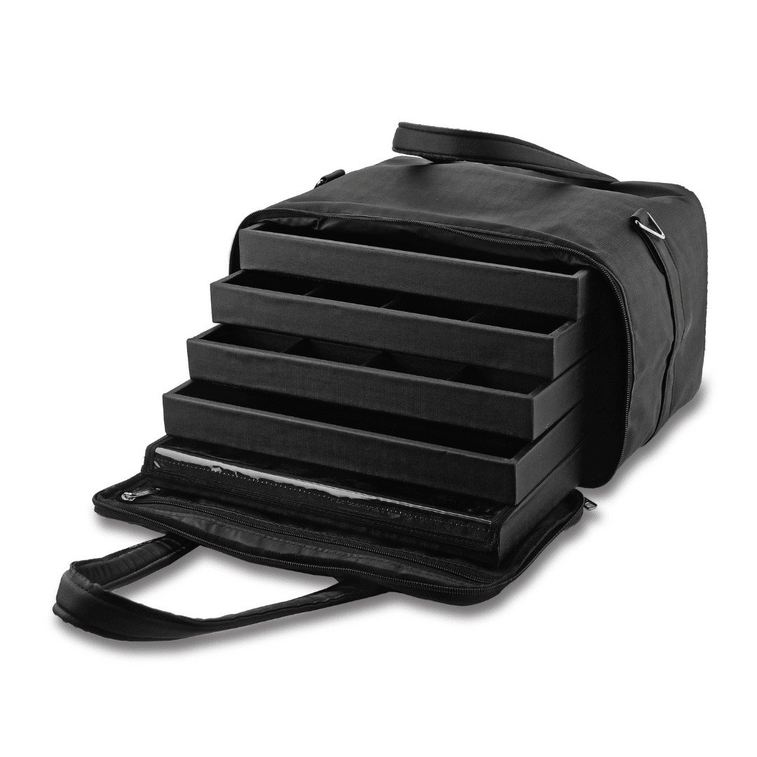 Kit Bandejas Expositoras + Bolsa para Joias - 21,5x29,5x3 cm Bolsa Dunny Preto - Bandeja Dunny Preto