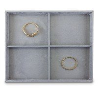Bandeja Grande Expositora para Joias - 29,5x36,5x3,3 cm. Suede Cinza