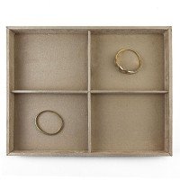 Bandeja Grande Expositora para Joias - 29,5x36,5x3,3 cm. Suede Bege