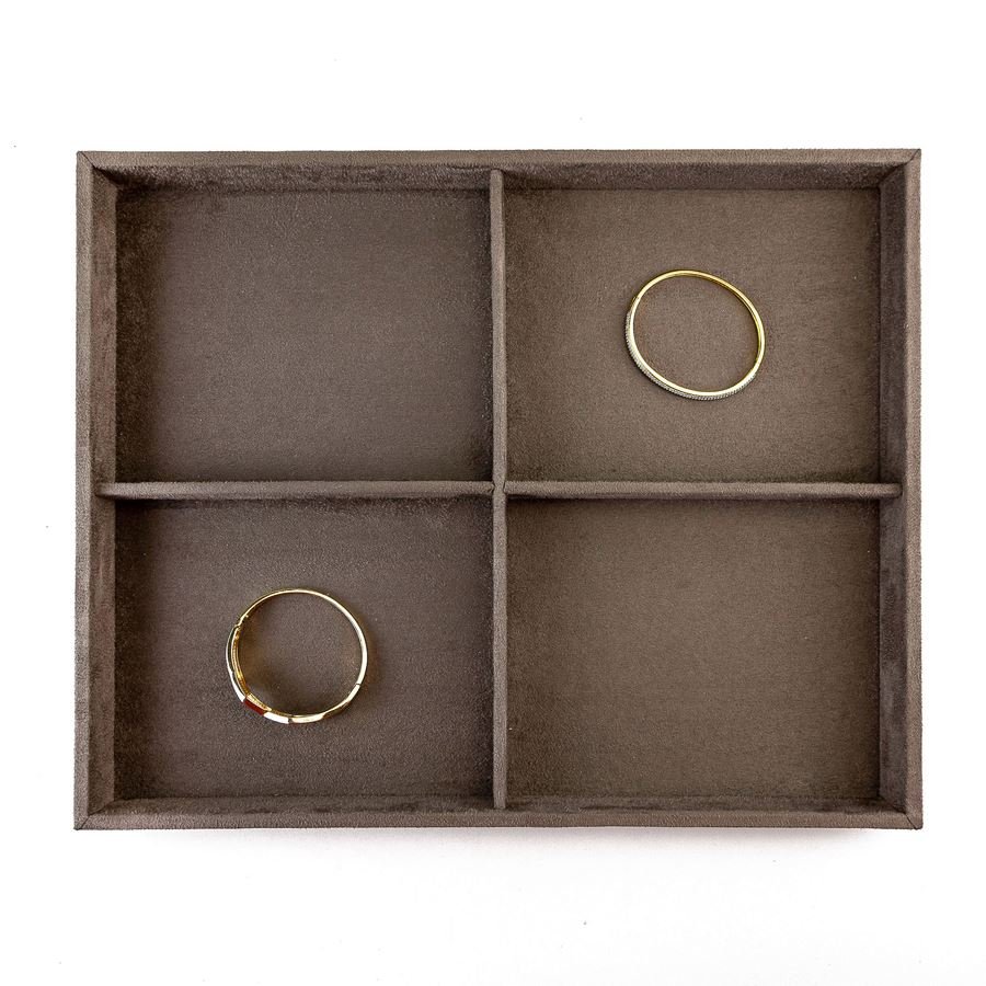 Bandeja Grande Expositora para Joias - 29,5x36,5x3,3 cm. Suede Marrom