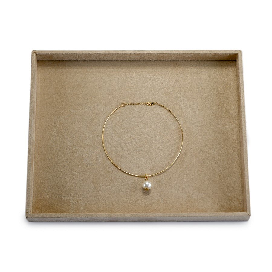 Bandeja Grande Expositora para Joias - 29,5x36,5x3,3 cm. Suede Bege