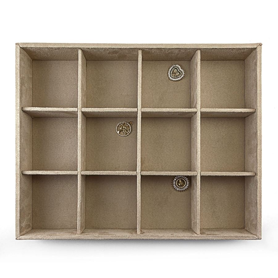 Bandeja Grande Expositora para Joias - 29,5x36,5x5 cm. Suede Bege