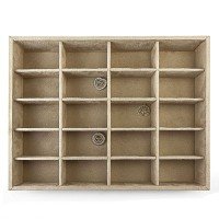 Bandeja Grande Expositora para Joias - 29,5x36,5x5 cm. Suede Bege