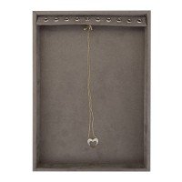 Bandeja Média Expositora para Correntes - 21,5x29,5x2,3 cm. Suede Marrom