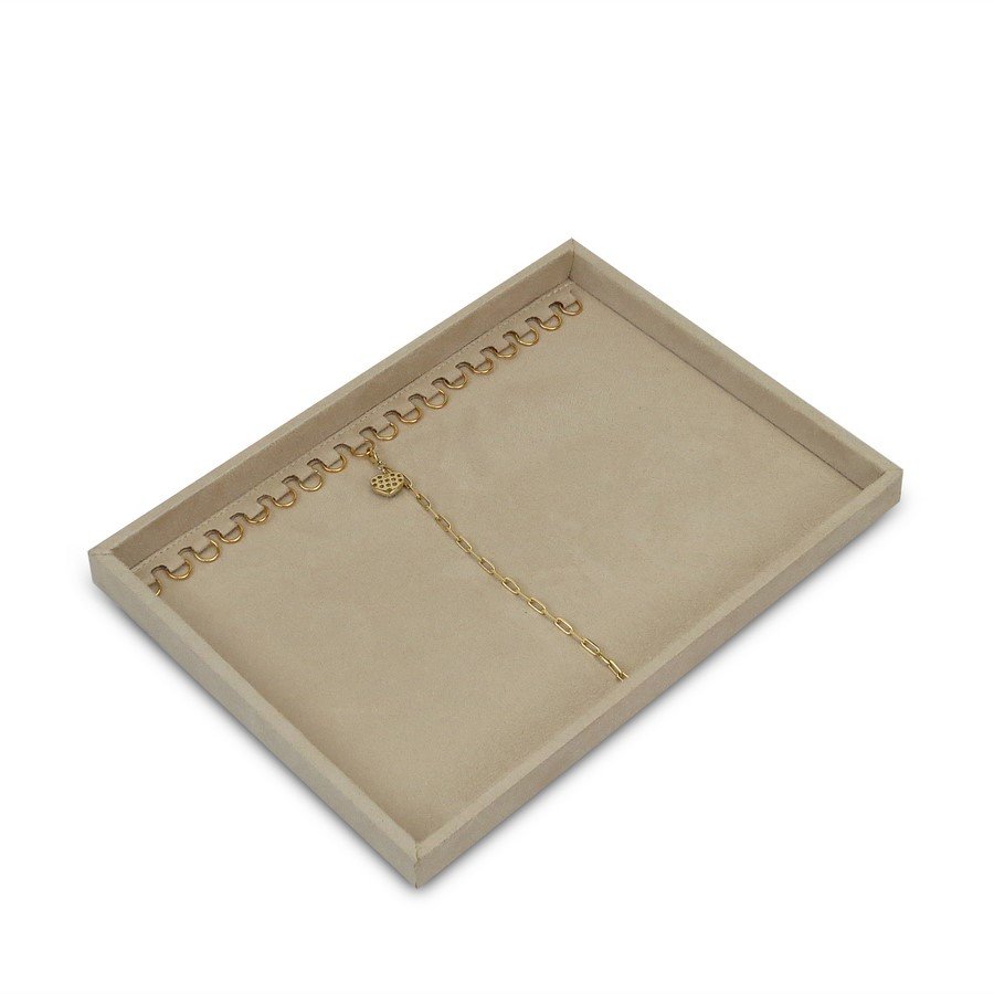 Bandeja Média Expositora para Pulseiras - 21,5x29,5x2,3 cm. Suede Bege
