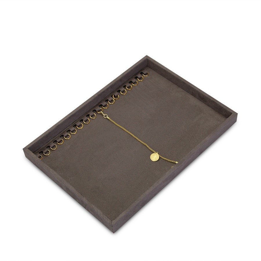 Bandeja Média Expositora para Pulseiras - 21,5x29,5x2,3 cm. Suede Marrom