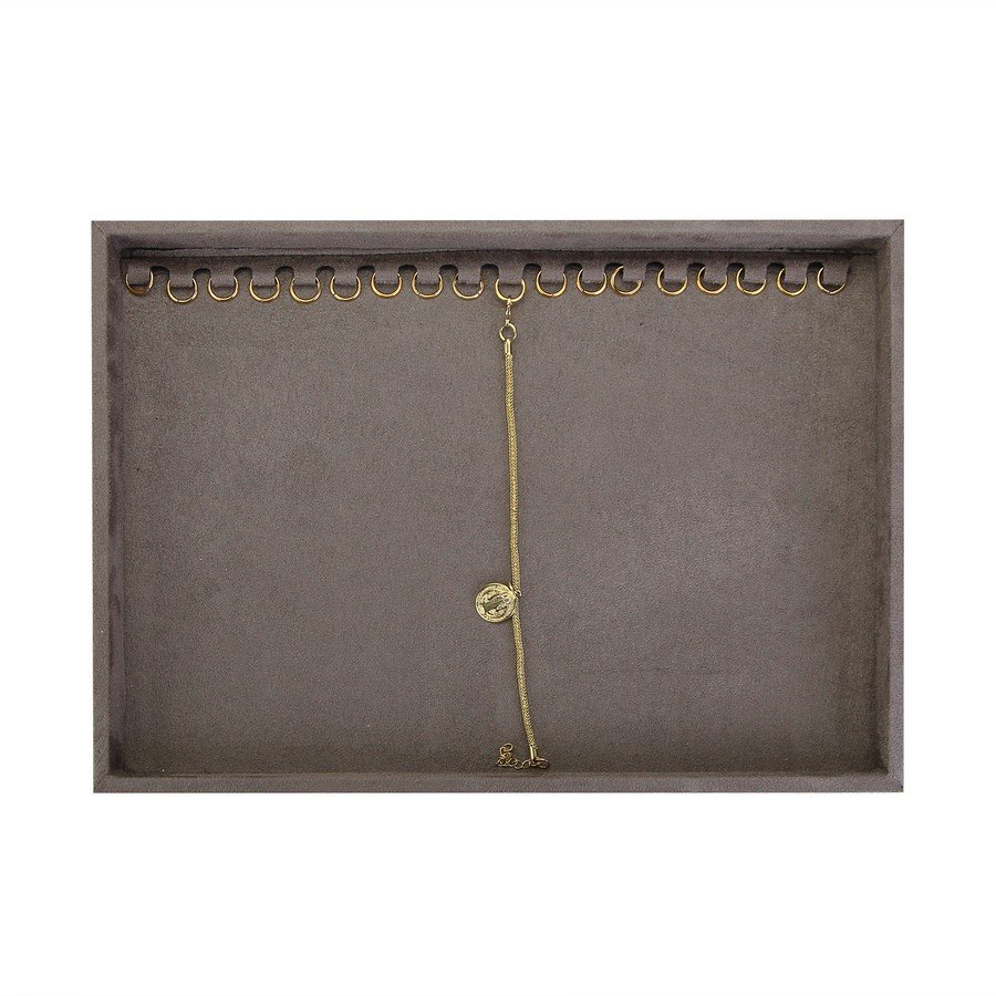 Bandeja Média Expositora para Pulseiras - 21,5x29,5x2,3 cm. Suede Marrom