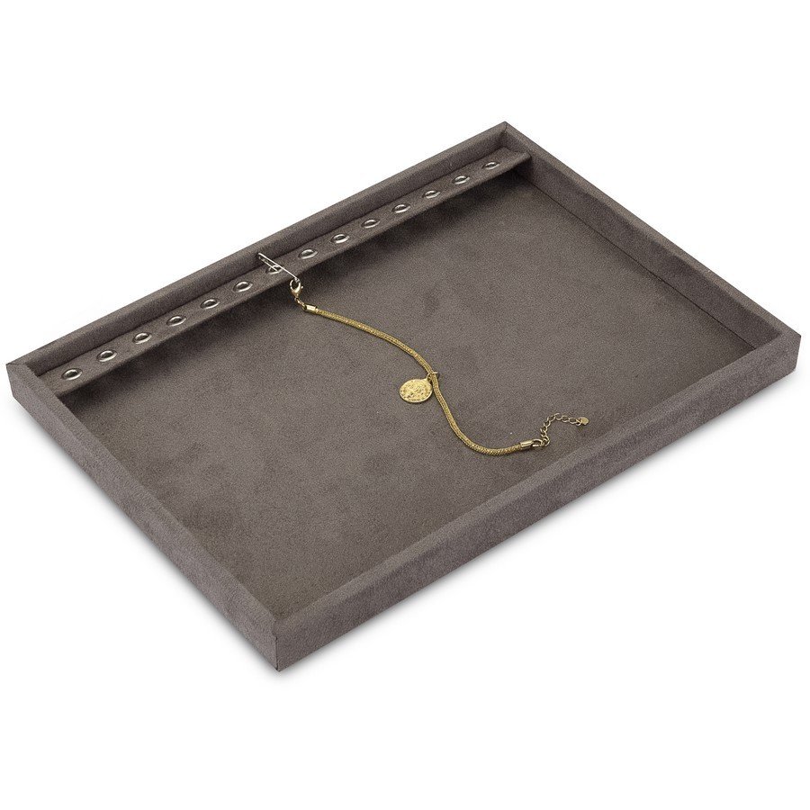 Bandeja Média Expositora para Pulseiras - 21,5x29,5x2,3 cm. Suede Marrom