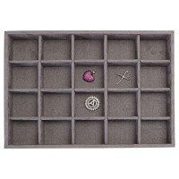 Bandeja Média Expositora para Joias - 21,5x29,5x3,3 cm. Suede Marrom