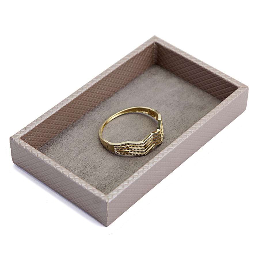 Bandeja Lisa 12,0x20,2x3,0cm Rodes Capuccino Metalizado - Suede Marrom