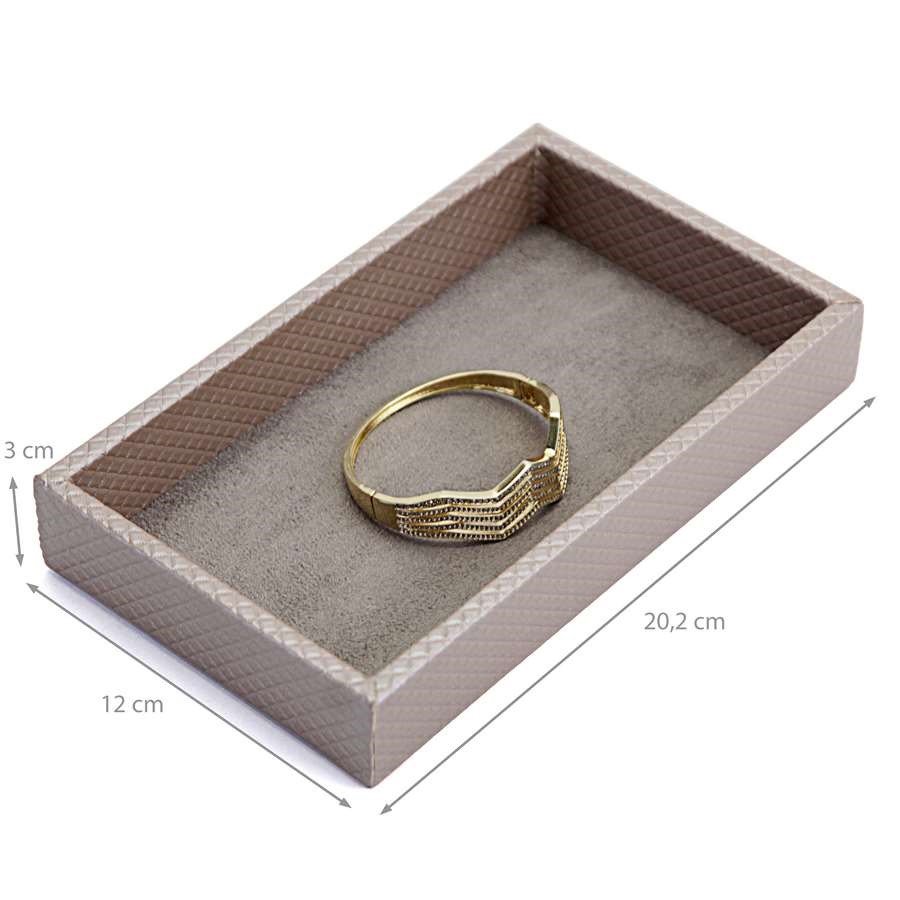 Bandeja Lisa 12,0x20,2x3,0cm Rodes Capuccino Metalizado - Suede Marrom