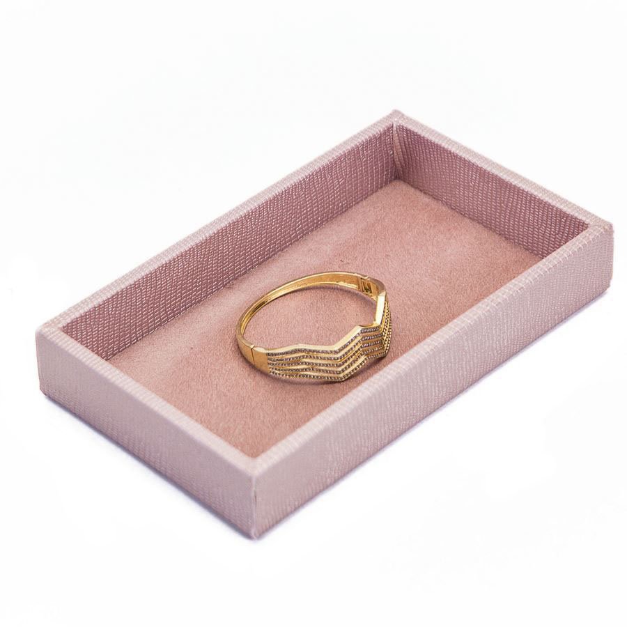 Bandeja Lisa 12,0x20,2x3,0cm Reptil Rosê Metalizado - Suede Rosê