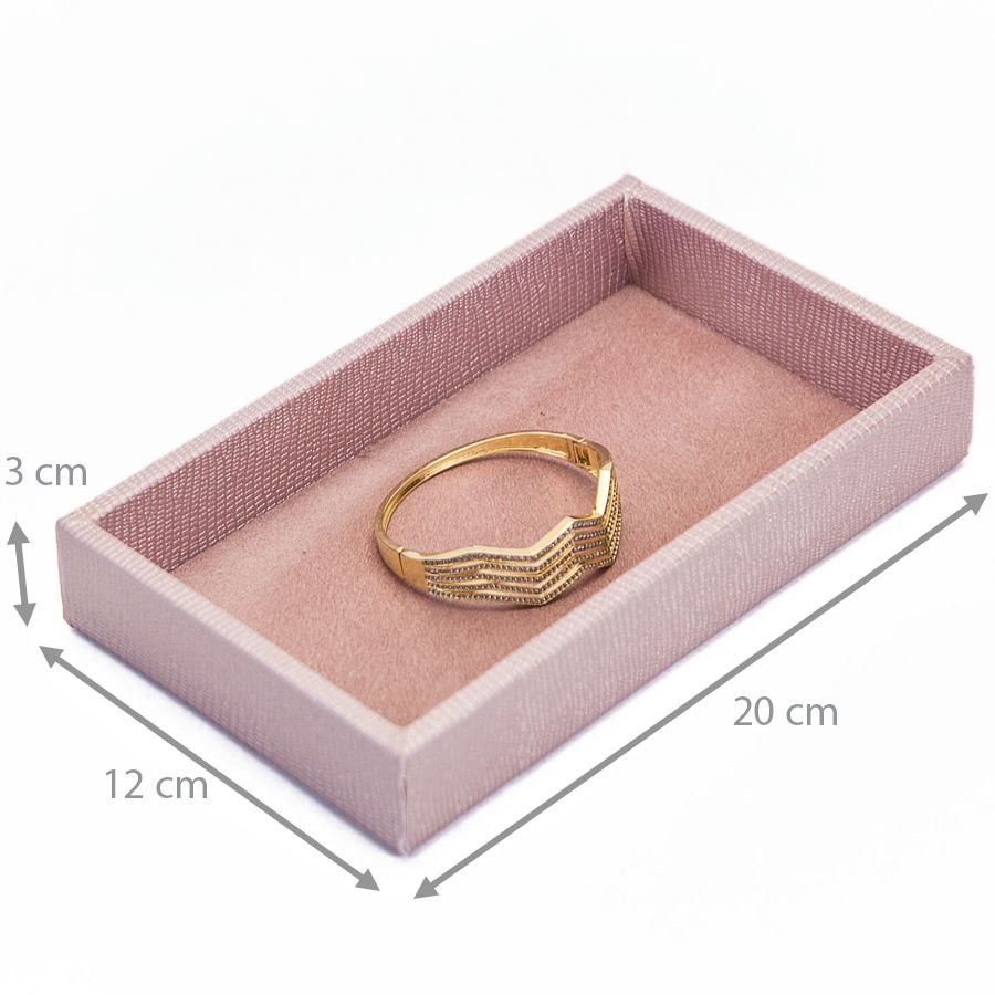 Bandeja Lisa 12,0x20,2x3,0cm Reptil Rosê Metalizado - Suede Rosê