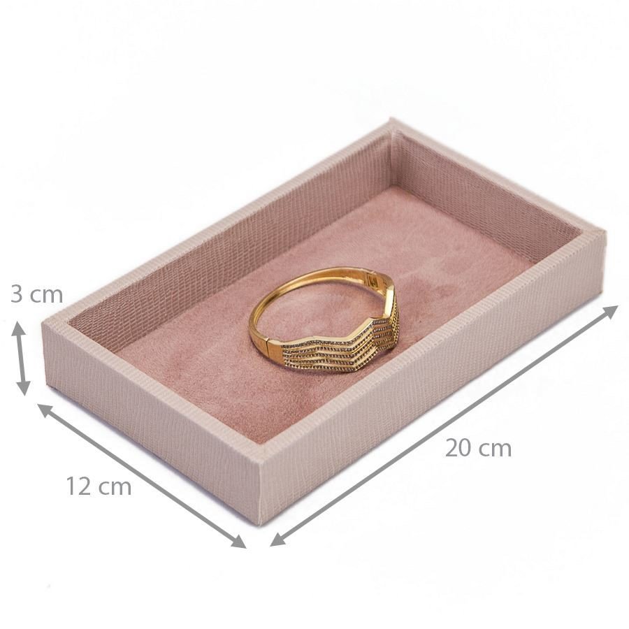 Bandeja Lisa 12,0x20,2x3,0cm Reptil Rosa Blush (5390) - Suede Rosê (0937)