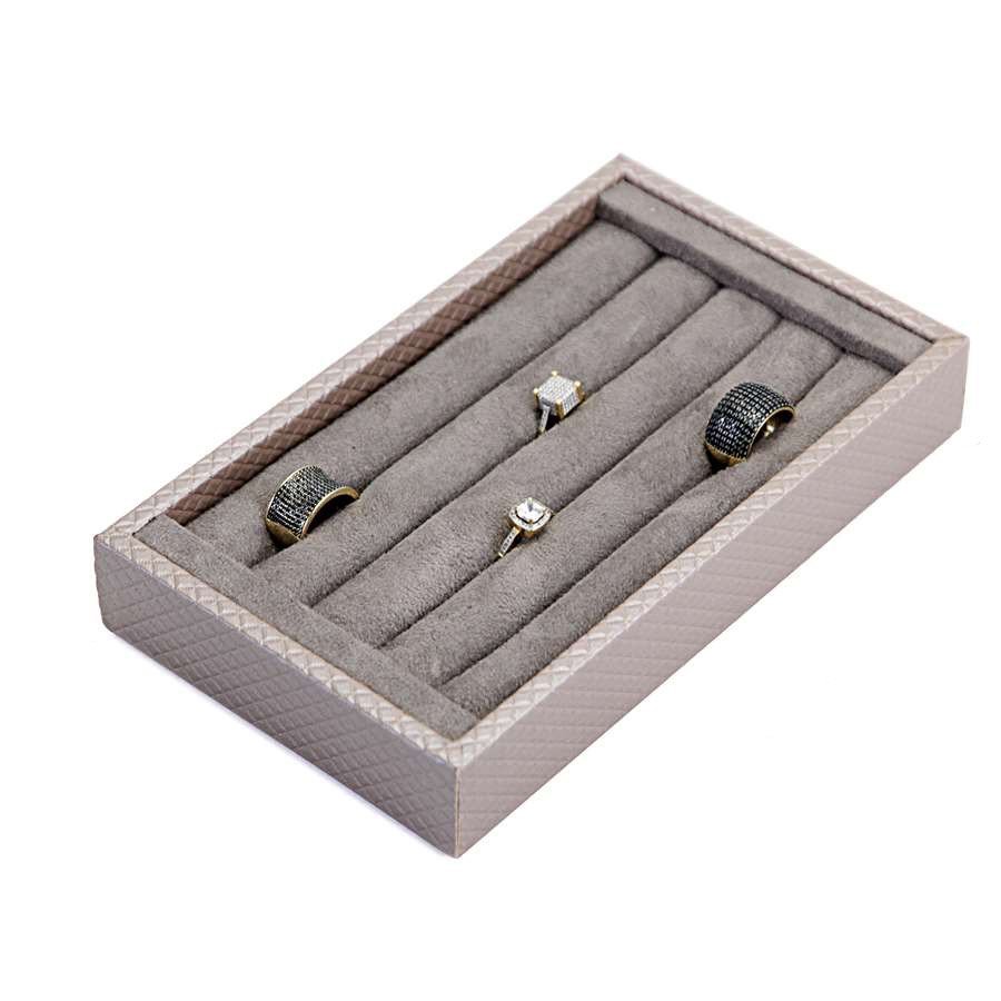 Bandeja Anéis 5 Roletes 12x20,2x3,0cm Rodes Capuccino Metalizado - Suede Marrom