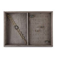 Bandeja Média Expositora para Joias - 21,5x29,5 cm. Suede Marrom