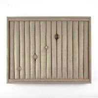 Bandeja Grande Expositora para Anéis - 29,5x36,5x3,3 cm. Suede Bege