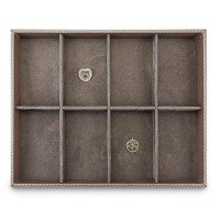 Bandeja Grande Expositora para Joias - 29,5x36,5x3,3 cm. Rodes Capuccino Metalizado - Suede Marrom