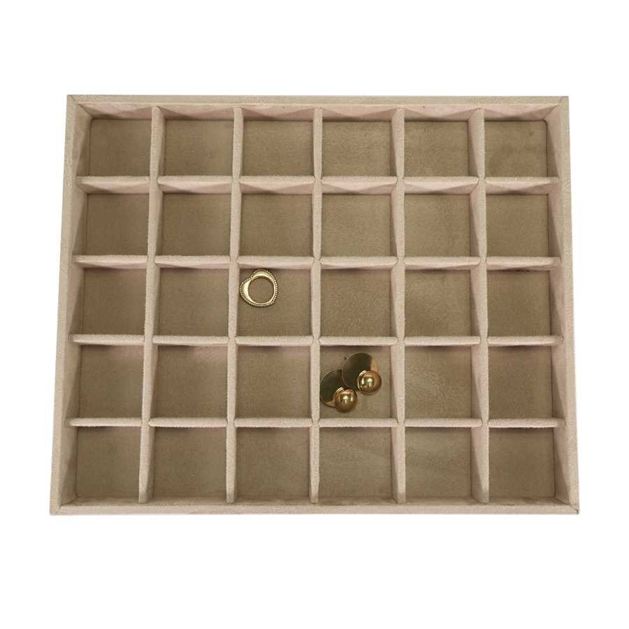 Bandeja Grande Expositora para Joias - 29,5x36,5x3,3 cm. Suede Bege