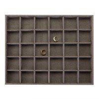 Bandeja Grande Expositora para Joias - 29,5x36,5x3,3 cm. Suede Marrom