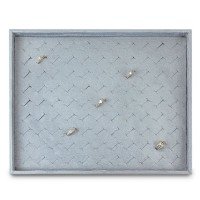 Bandeja Grande Expositora para Anéis - 29,5x36,5x3,3 cm. Suede Cinza