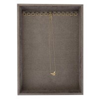 Bandeja Média Expositora para Correntes - 21,5x29,5x3,3 cm. Suede Marrom