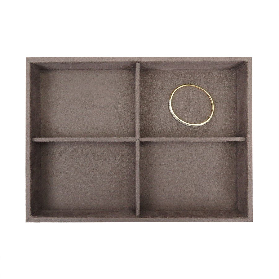 Bandeja Média Expositora para Joias - 21,5x29,5x3,3 cm. Suede Marrom