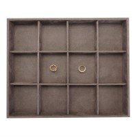 Bandeja Grande Expositora para Joias - 29,5x36,5x3,3 cm. Suede Marrom