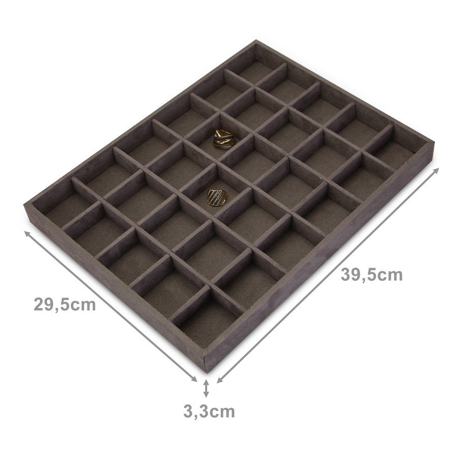 Bandeja Extra Grande Expositora para Joias - 29,5x39,5x3,3. Suede Marrom