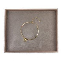 Bandeja Grande Expositora para Joias - 29,5x36,5x2,3 cm. Rodes Capuccino Metalizado - Suede Marrom