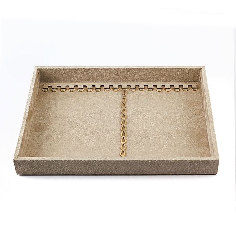 Bandeja Média Expositora para Pulseiras - 21,5x29,5x3,3 cm. Suede Bege