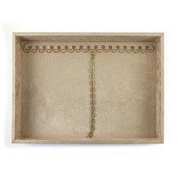Bandeja Média Expositora para Pulseiras - 21,5x29,5x3,3 cm. Suede Bege